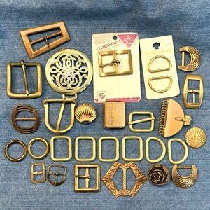Gold Tone Vintage Metal Buckle Lot